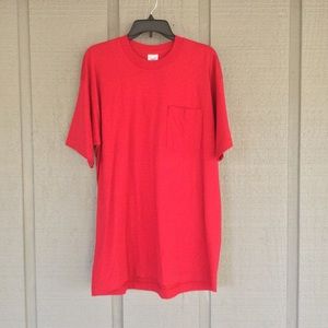 BVD Premium Series Men Red Short Sleeve Pocket Tee Shirt Size XL